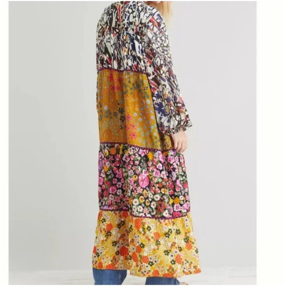 NWT Anthropologie Conditions Apply Retro Floral Tiered Kimono Robe Cover Up $140 - Picture 5 of 14